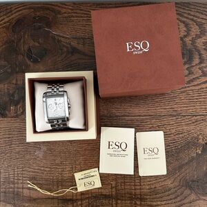 ESQ Swiss by Movado Stainless Steel Chronograph Watch | Box & Papers